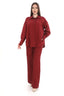 Keten Bordo Oversize Gömlek