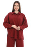 Keten Bordo Oversize Gömlek