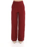 Keten Bordo Renk Geniş Paça Pantolon