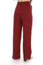 Keten Bordo Renk Geniş Paça Pantolon