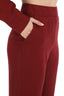 Keten Bordo Renk Geniş Paça Pantolon