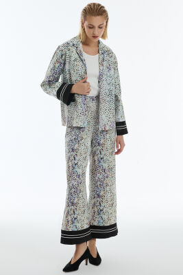 Puantiye Baskı Desenli Saten Pijama Pantolon - 3